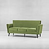 Cairo Wooden 3 Seater Sofa (Velvet, Green)